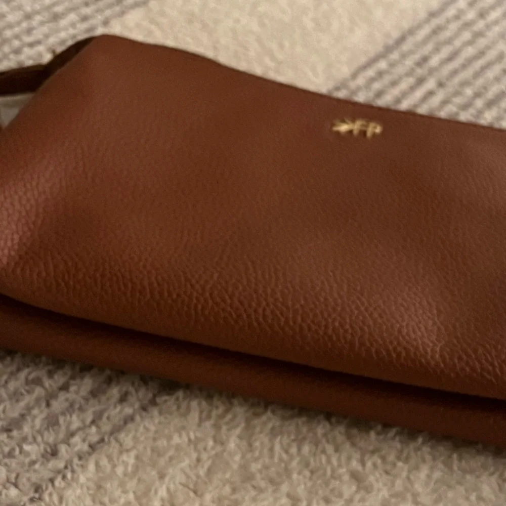 Freshly Picked Brown Pebbled Leather Wristlet Clutch